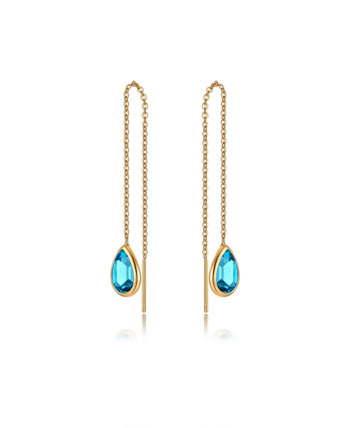 Shop Ettika Barely 18k Crystal Dangle Earrings In Aqua