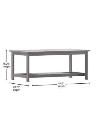 Riviera All-Weather Poly Resin Wood Two Tiered Adirondack Slatted Coffee Conversation Table