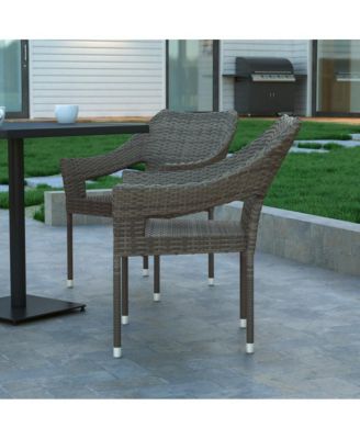 Embry All-Weather Indoor/Outdoor Stacking Patio Dining Chair With Steel Frame And Weather Resistant Pe Rattan