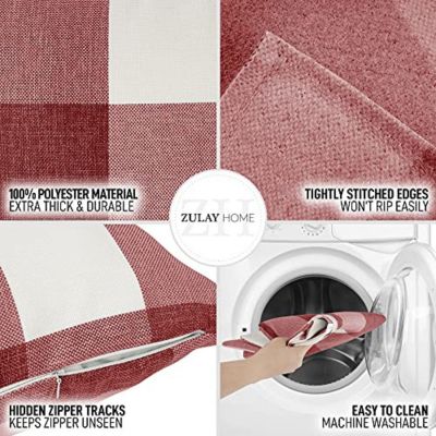 Pack of 2 Buffalo Plaid Throw Pillow Covers - Farmhouse Porch Pillows Outdoor & Indoor Covers 18x18 inches