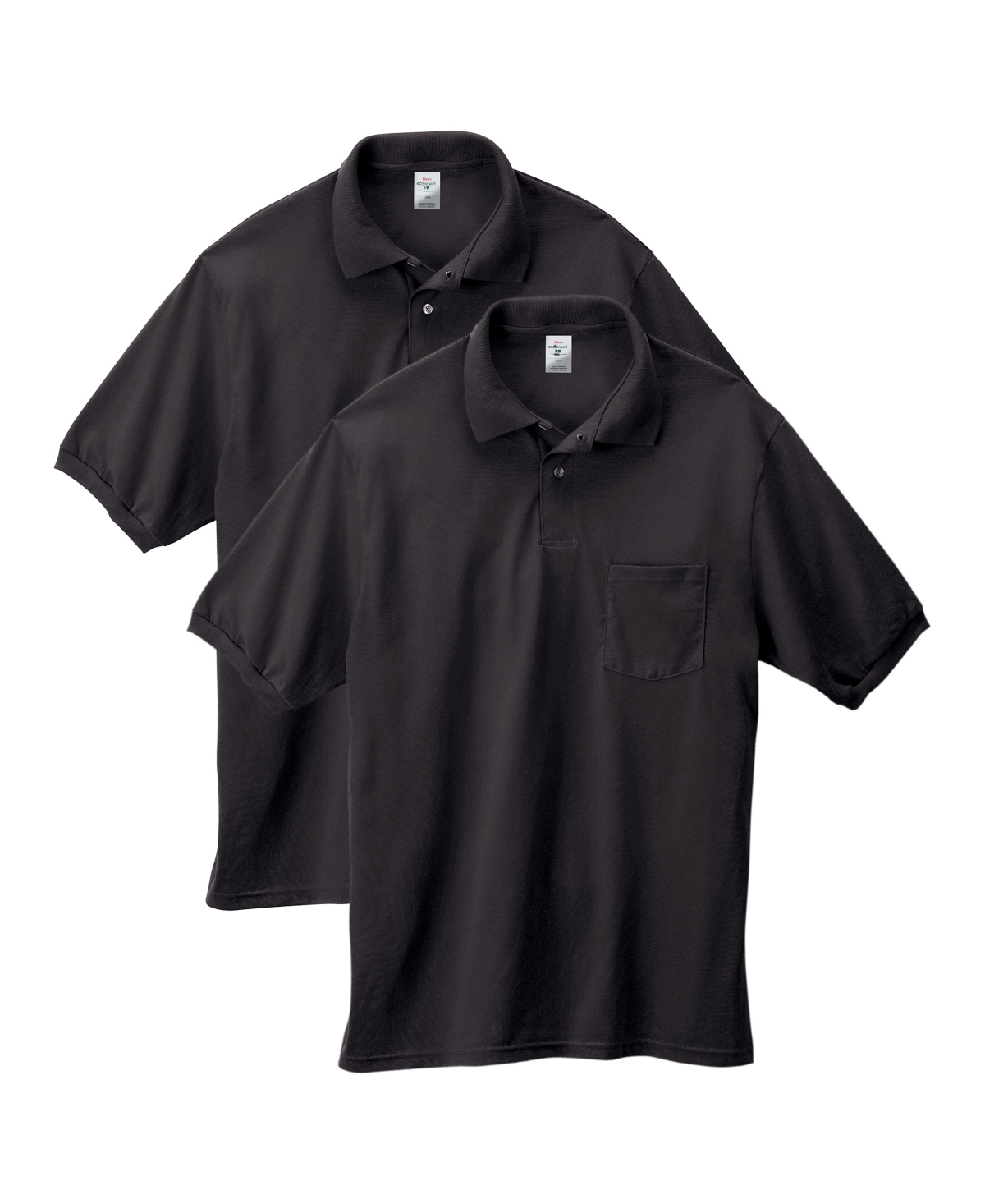 Shop Hanes Ecosmart Men's Pocket Polo Shirt, 2-pack In Green