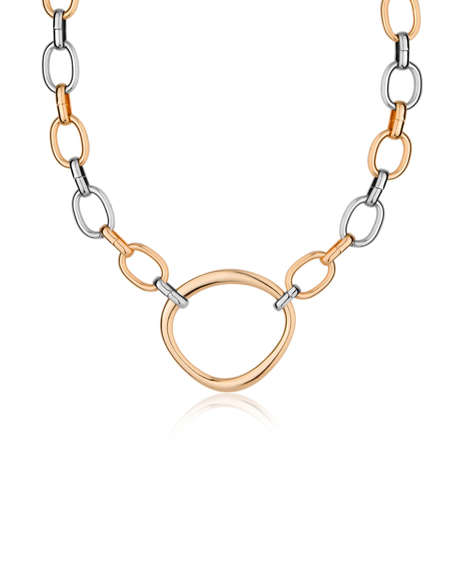 Mixed Metal Chain Link Collar Necklace