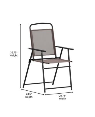 Munroe Set Of 2 Textilene Folding Sling Style Patio Chairs With Armrests