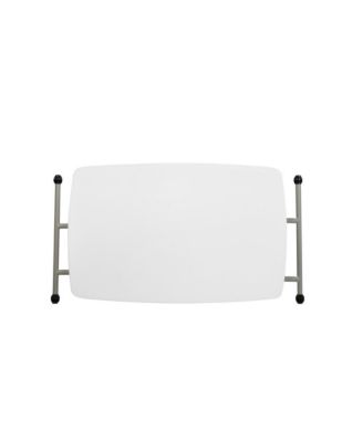 Height Adjustable Plastic Folding Tv Tray/Laptop Table In Granite White