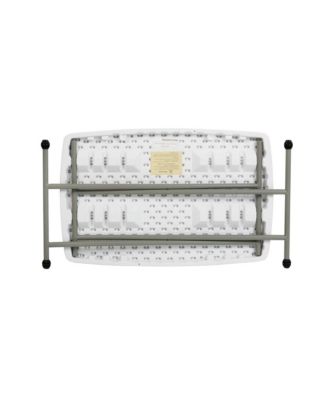 Height Adjustable Plastic Folding Tv Tray/Laptop Table In Granite White