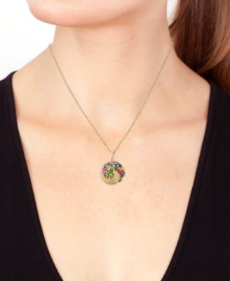 EFFY&reg; Multi-Gemstone (2-3/8 ct. t.w.) & Diamond (1/4 ct. t.w.) Swirl Cluster 18" Pendant Necklace in 14k Gold
