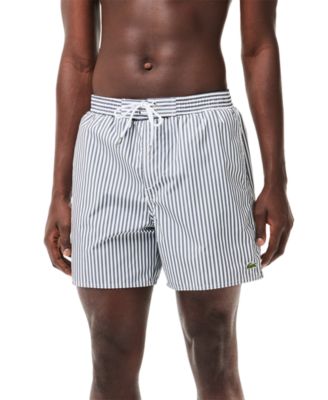 Lacoste Men s Yarn Dyed Striped 6 Swim Trunks Macy s