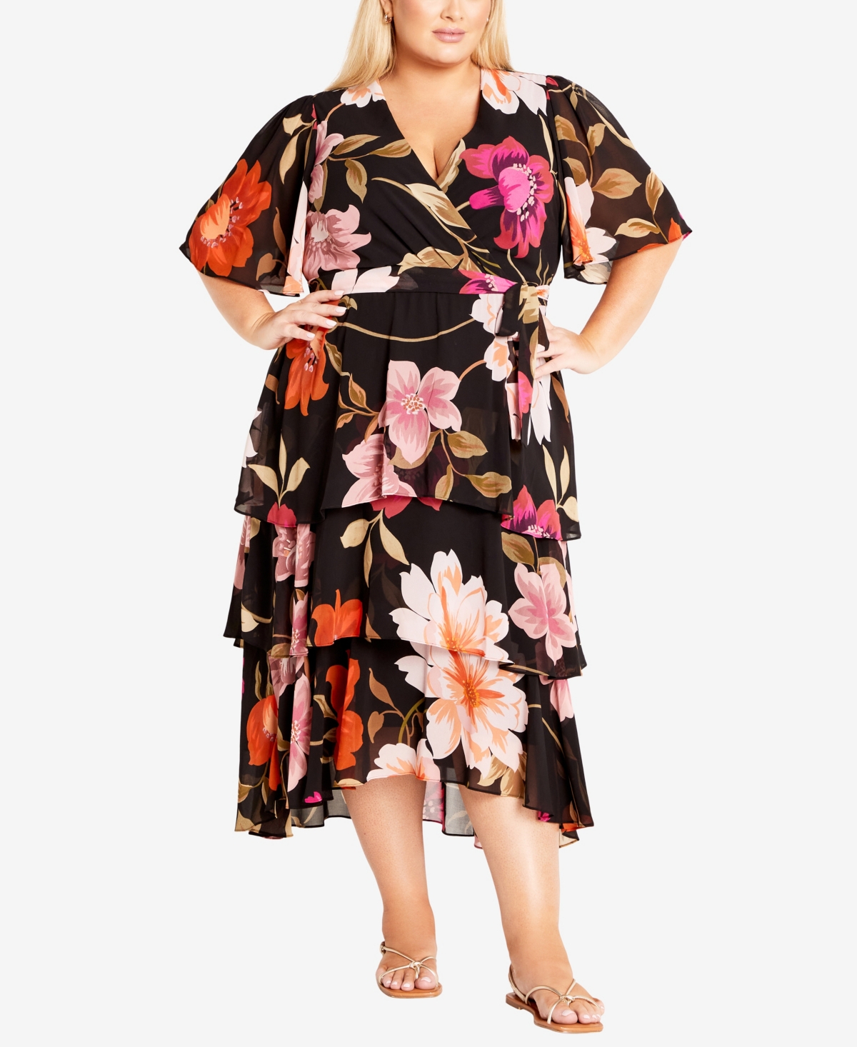 Plus Size Nicola Print Midi Dress - Viva Glam