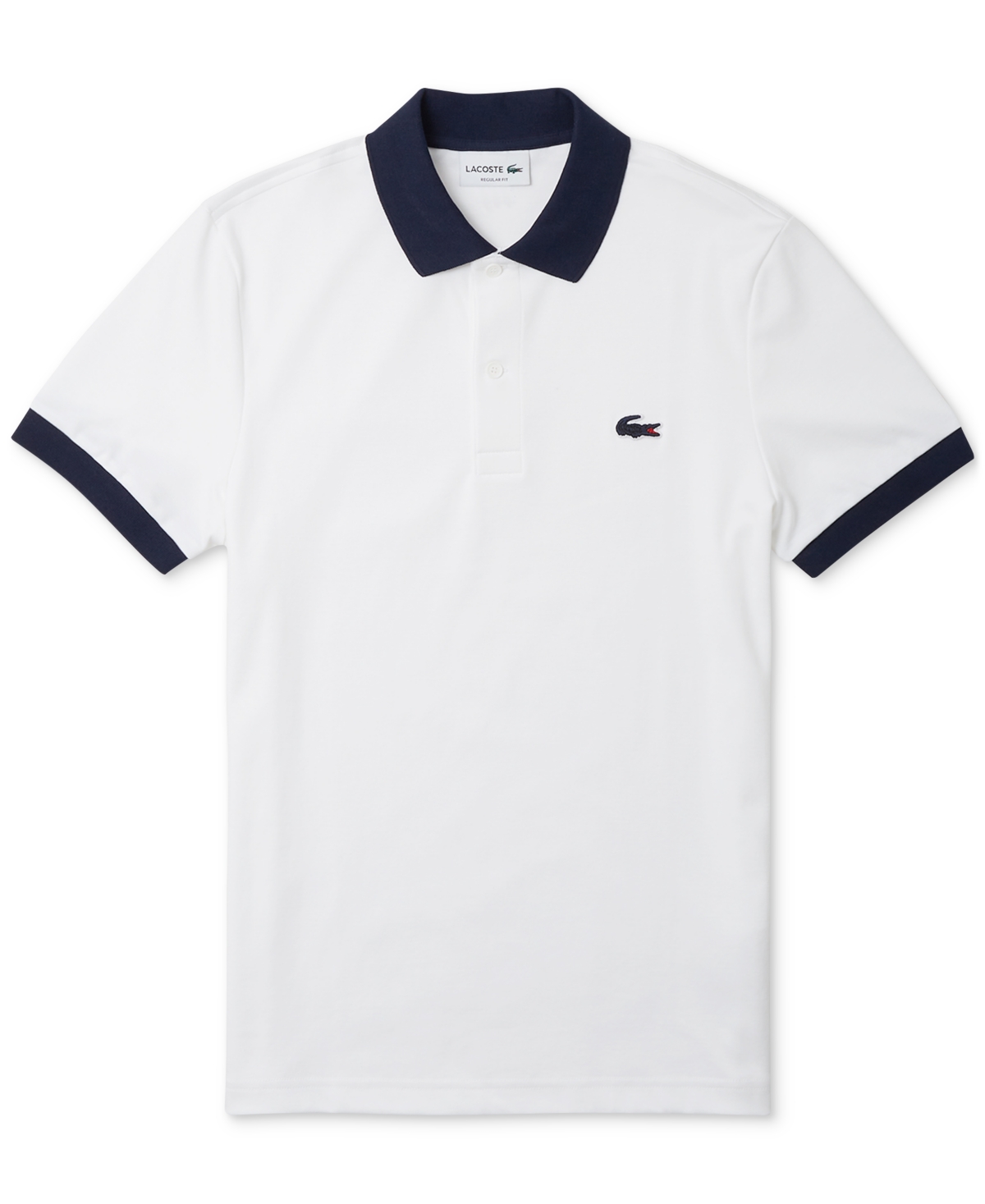 Shop Lacoste Men's Short-sleeve Contrast-trim Polo Shirt, Created For Macy's In White