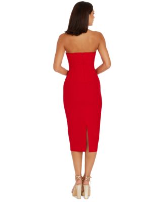 Women's Corset Strapless Midi Dress