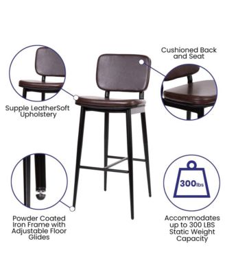Regency Barstools Contemporary Metal Frame Stools With Integrated Footrest - Set Of 2