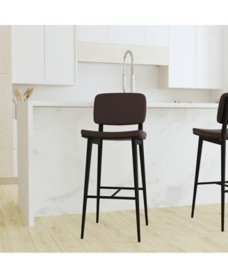 Regency Barstools Contemporary Metal Frame Stools With Integrated Footrest - Set Of 2