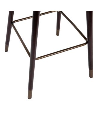 Temperance Modern Wood Frame Stool With Metallic Accents