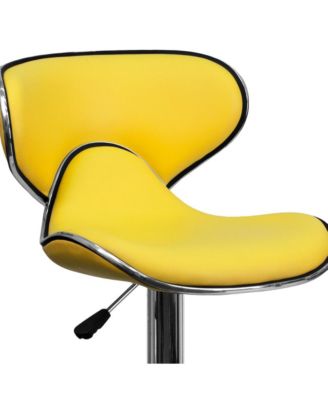 Contemporary Cozy Mid-Back Vinyl Adjustable Height Barstool