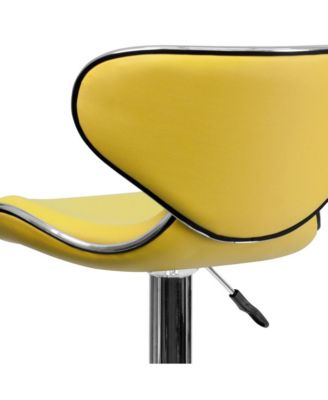 Contemporary Cozy Mid-Back Vinyl Adjustable Height Barstool