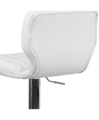 Vertical Stitch Back Swivel Adjustable Height Barstool