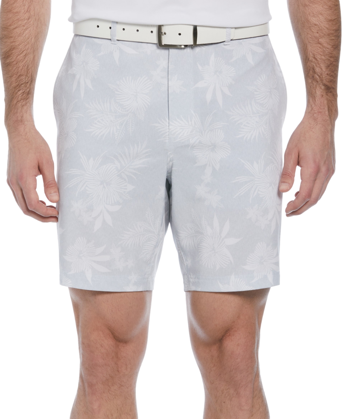 Men's Tropical Print Active Waistband 8" Golf Shorts - Gray Dawn