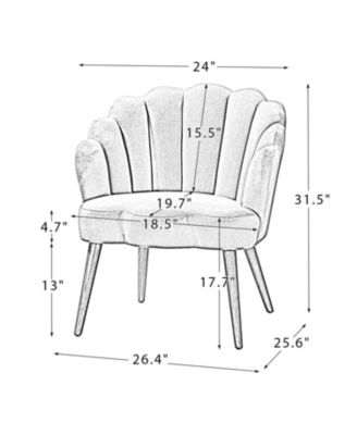 BOHO Accent Velvet Upholstered Living Room Chairs  for Makeup Room Bedroom