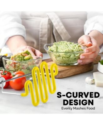 Non-Scratch Potato Masher Kitchen Tool - Durable Stainless Steel Mashed Potatoes Masher