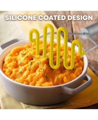 Non-Scratch Potato Masher Kitchen Tool - Durable Stainless Steel Mashed Potatoes Masher