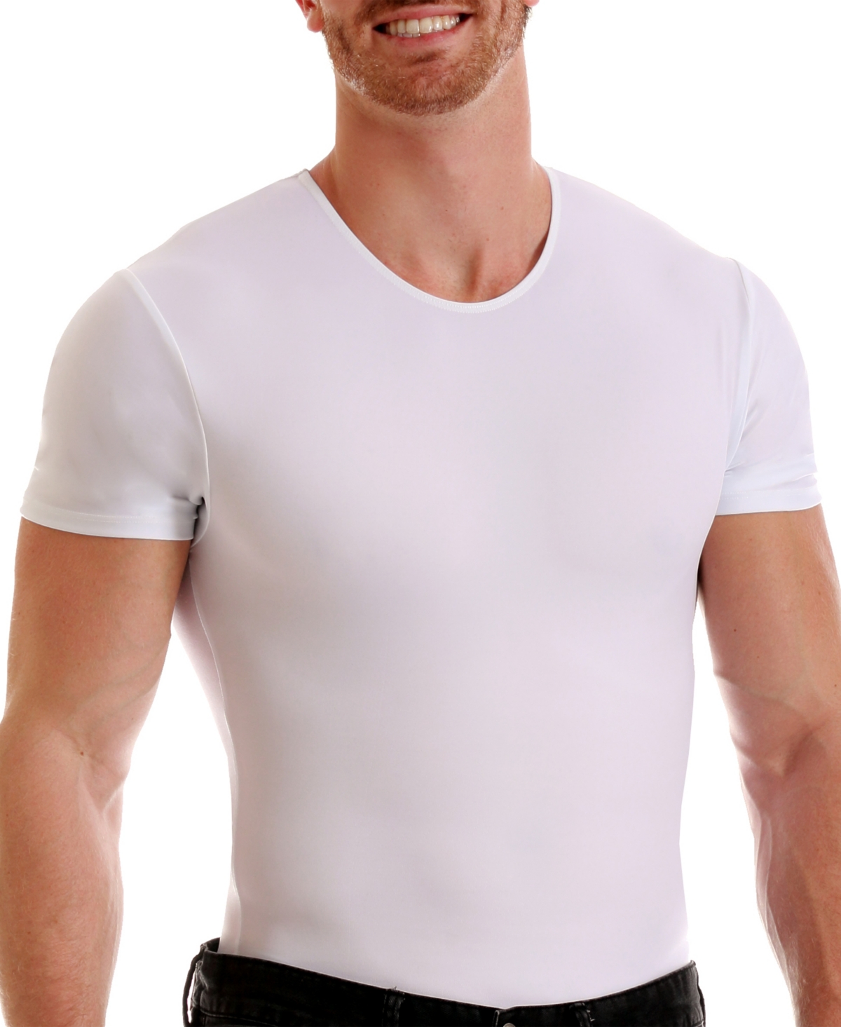 Men's Big & Tall Insta Slim Compression Short Sleeve Crew-Neck T-Shirt - Black