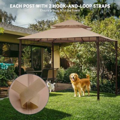 10.6'x10.6' Gazebo Top Replacement Fit for Brand_Model Summer Veranda Gazebo/L-GZ093PST/G-GZ093PST/TGZ093 2 Tier Outdoor Patio Dark Beige
