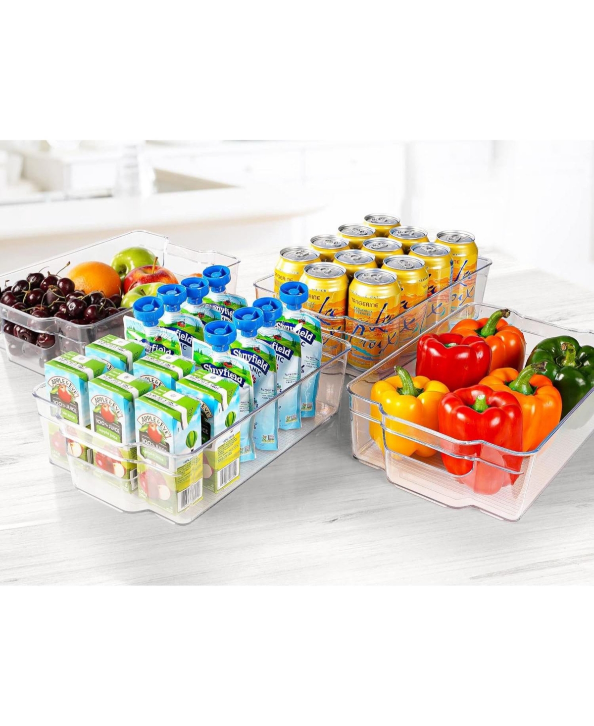 Zulay Kitchen 4 PackFridge Organizers and Storage - Clear