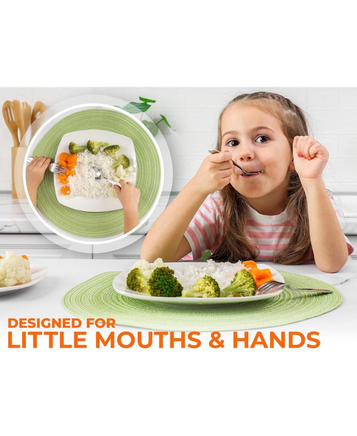 Zulay Kitchen Kids and Toddler Cutlery Set Designed For Self Feeding - Piece Spoon and Fork