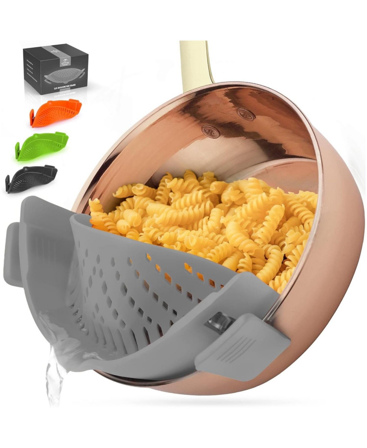 Zulay Kitchen Silicone Pot Strainer - Adjustable Snap On Strainer For Most Pots & Pans