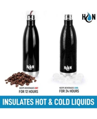 Stainless Steel Water Bottle - Double Wall Insulated Metal Water Bottle For Hot & Cold Drinks