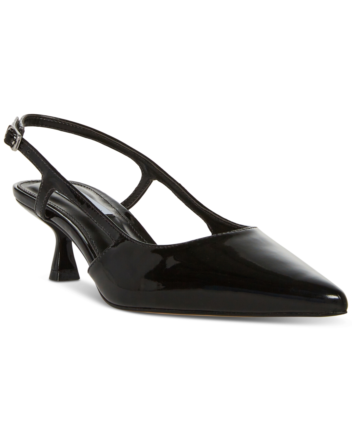 Shop Steve Madden Women's Legaci Kitten-heel Slingback Pumps In Black Patent