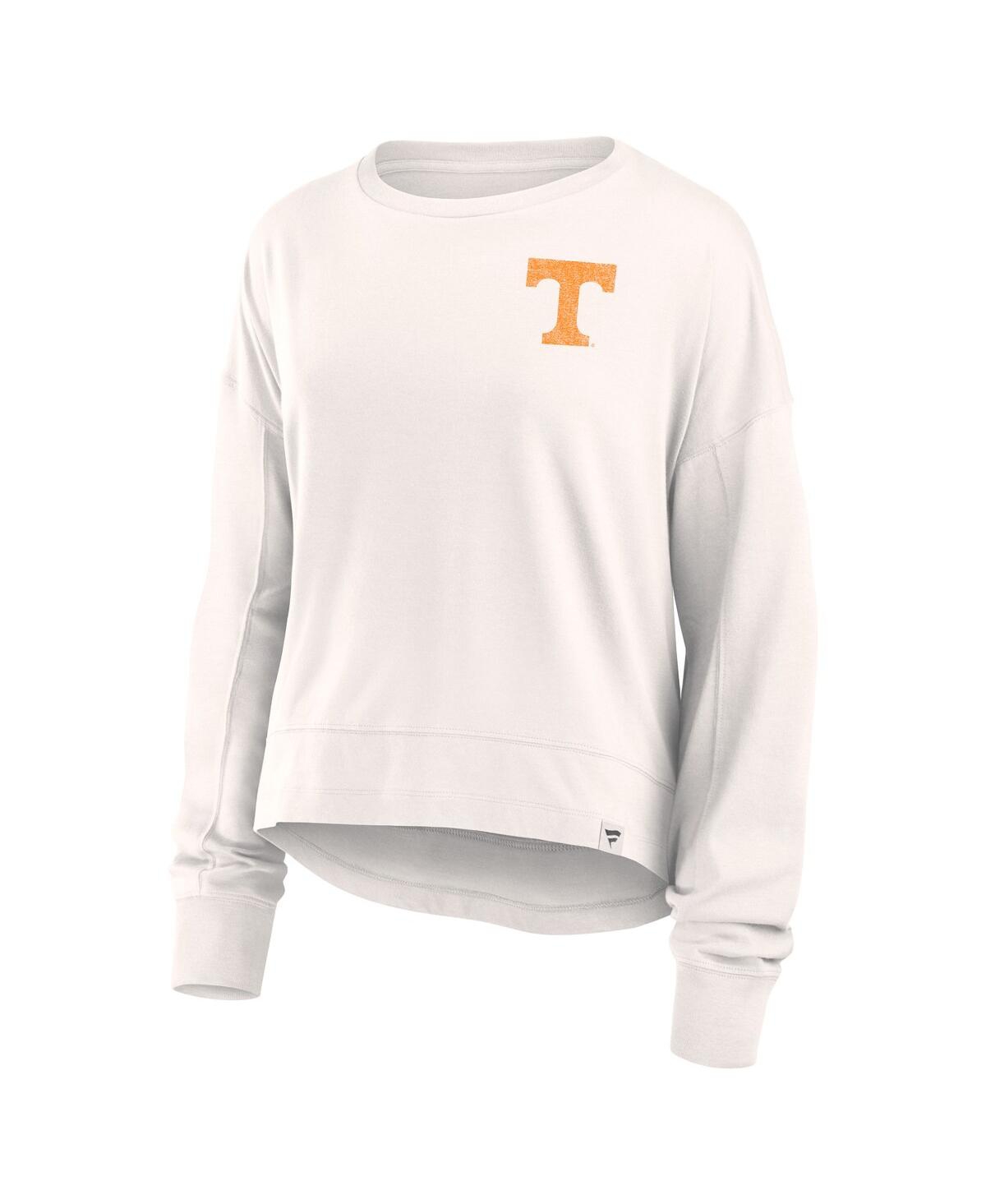Shop Fanatics Branded Women's White Tennessee Volunteers Kickoff Full Back Long Sleeve T-shirt In Antiquewht