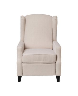 Mauro Contemporary Pushback Recliner With Accent Nail Trim-Wingback Manual Recliner