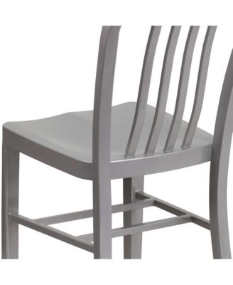 Santorini 18 Inch Galvanized Steel Indoor/Outdoor Dining Chair With Slatted Back And Powder Coated Finish