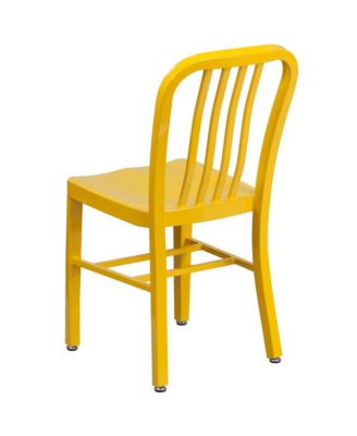 Santorini 18 Inch Galvanized Steel Indoor/Outdoor Dining Chair With Slatted Back And Powder Coated Finish