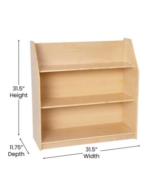 Kid'S Bookshelf Or Toy Storage Shelf For Bedroom Or Playroom In Wood Finish With Safe, Kid-Friendly Curved Edges