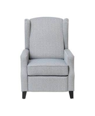 Mauro Contemporary Pushback Recliner With Accent Nail Trim-Wingback Manual Recliner