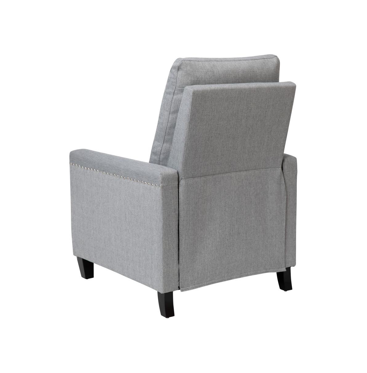 Merrick Lane Renza Transitional Pushback Recliner With Pillow Style Back And Accent Nail Trim - Manual Recliner