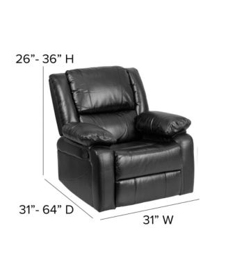 Recliner With Bustle Back And Padded Arms