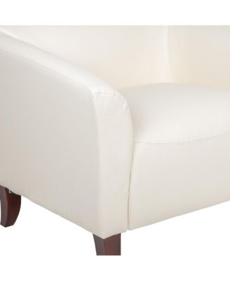 Leathersoft Reception/Living Room Loveseat With Cherry Wood Feet