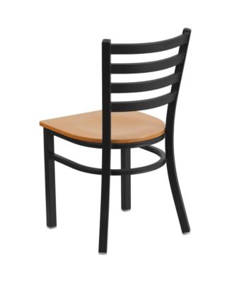 2 Pack Ladder Back Metal Restaurant Chair