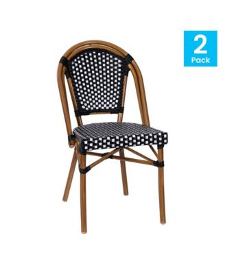 Sacha Stacking Bistro Chair With Pe Seat And Back And Aluminum Frame For Indoor/Outdoor Use