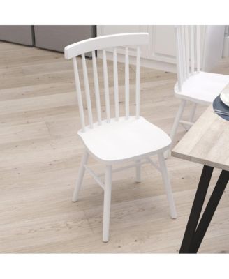 Torrin Set Of Two Premium Solid Wood Spindle Back Dining Chairs With Saddle Seats And Floor Protectant Felt Pads