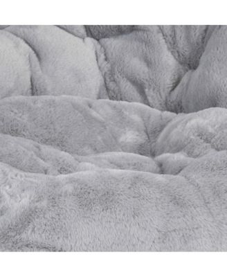 1 Count With Cozy Faux Fur Cushion And Metal Frame For Dorms, Bedrooms, Apartments And More - Ersa Oversize Folding Saucer Chair