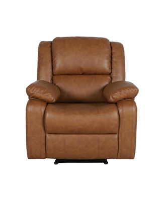 Single Piece  Upholstered Fabric or Faux Leather Bustle Back & Padded Arms Recliner Chair