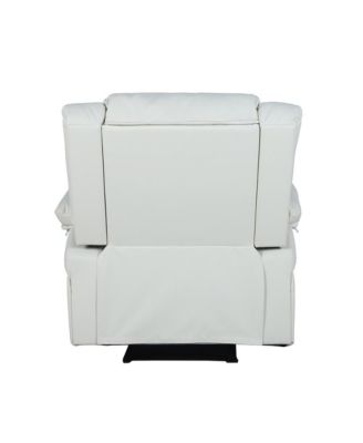 Single Piece  Upholstered Fabric or Faux Leather Bustle Back & Padded Arms Recliner Chair