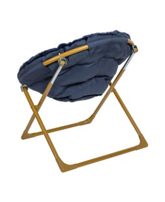 Io Kid'S Folding Saucer Chair With Cozy Faux Fur Upholstery And Metal Frame For Playroom, Bedrooms, Nursery And More