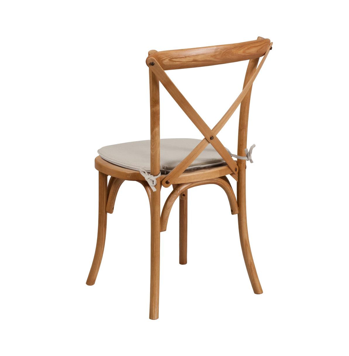Merrick Lane Davisburg Stackable Wooden Cross Back Bistro Dining Chair With Cushion