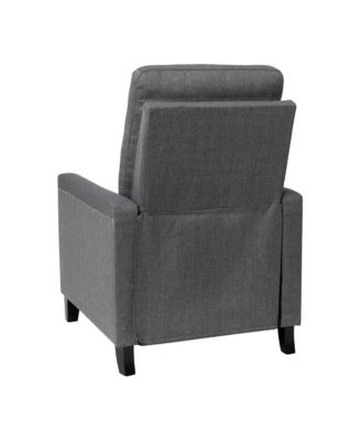 Renza Transitional Pushback Recliner With Pillow Style Back And Accent Nail Trim - Manual Recliner