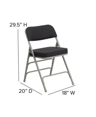 4 Pack Premium Curved Triple Braced & Hinged Fabric Upholstered Metal Folding Chair